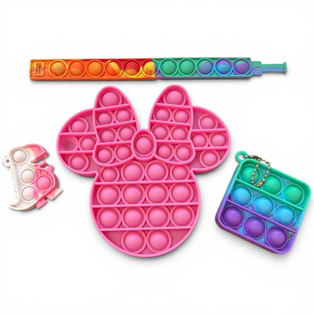 Disney Pop Bubble Sensory Toy Pink Multicolor Push Pop